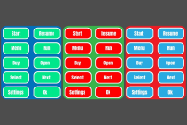 Alternative view of Game UI Red Green Blue Buttons UI Kit